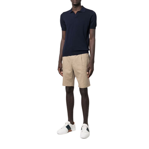Polo Uomo con finiture a coste sui bordi Blu TAGLIATORE- Francavilla Moda